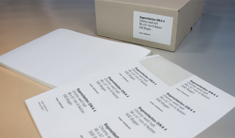 Bogenetiketten für verschiedene Drucker